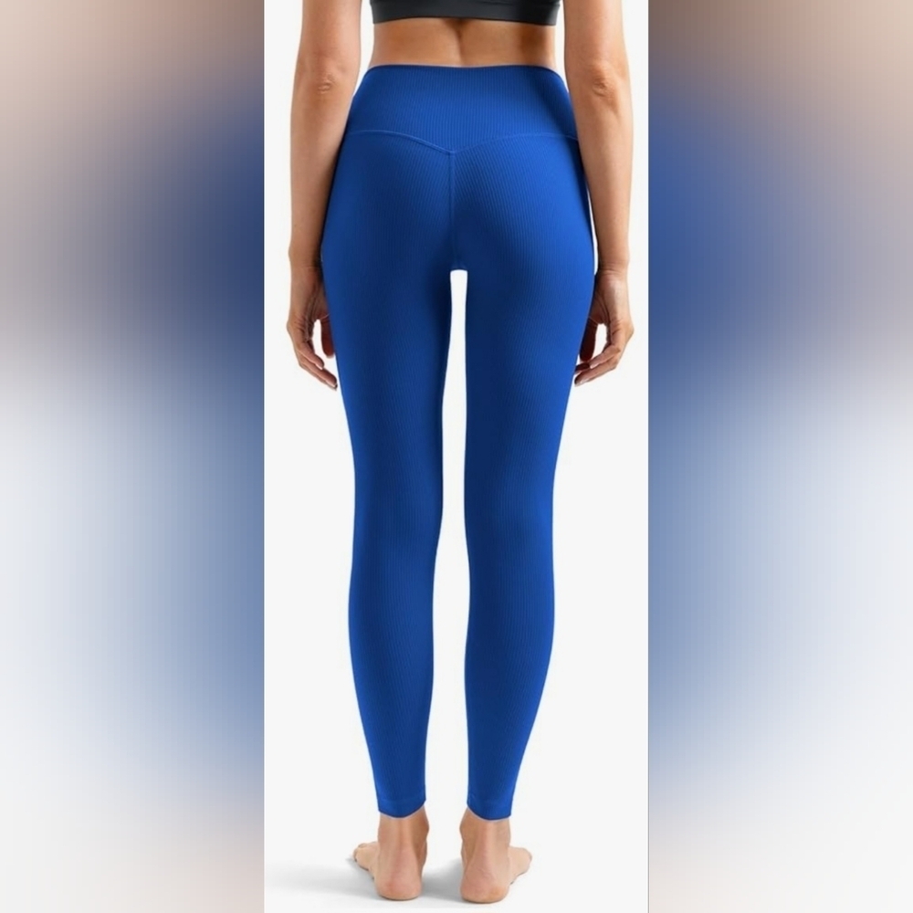 Women's Ribbed High Waisted Leggings - Picture 5 of 7